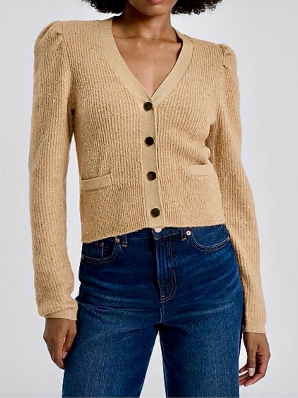 EXPRESS V-neck Cardigan Sequin Sweater
